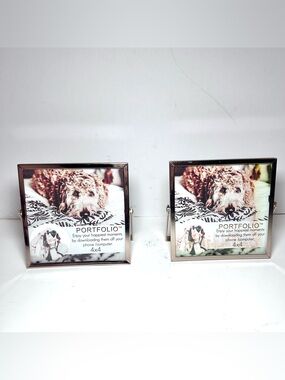 2 Portfolio 4”X4” Gold Free Standing Table Top Frames